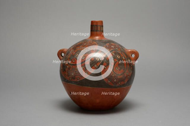 Globular Jar with Repeated Abstract Motifs in Sprial Design, A.D. 600/1000. Creator: Unknown.