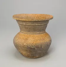 Globular Jar with Trumpet-Shaped Mouth, Korea, Three Kingdoms period..., 5th/6th century. Creator: Unknown