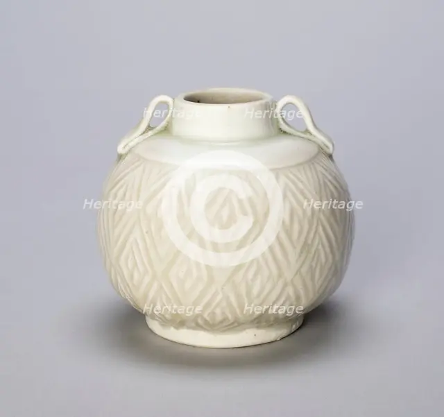 Globular Loop-Handled Jar with Diamond Pattern, c. 10th/11th century. Creator: Unknown.