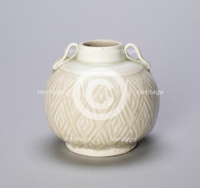 Globular Loop-Handled Jar with Diamond Pattern, c. 10th/11th century. Creator: Unknown.