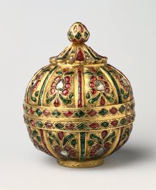 Globular-Shaped Box Decorated with Gems, 18th Century. Creator: Unknown