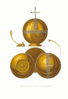 Globus cruciger of Tsar Peter I. From the Antiquities of the Russian State, 1849-1853. Creator: Solntsev, Fyodor Grigoryevich (1801-1892)