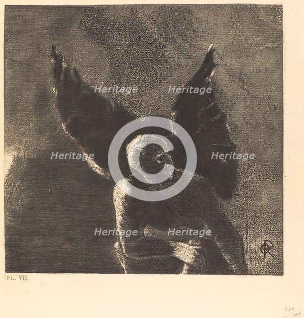 Gloire et louange a toi, satan, dans les hauteurs du ciel ou tu regnas, et dans les...), 1890. Creator: Odilon Redon.