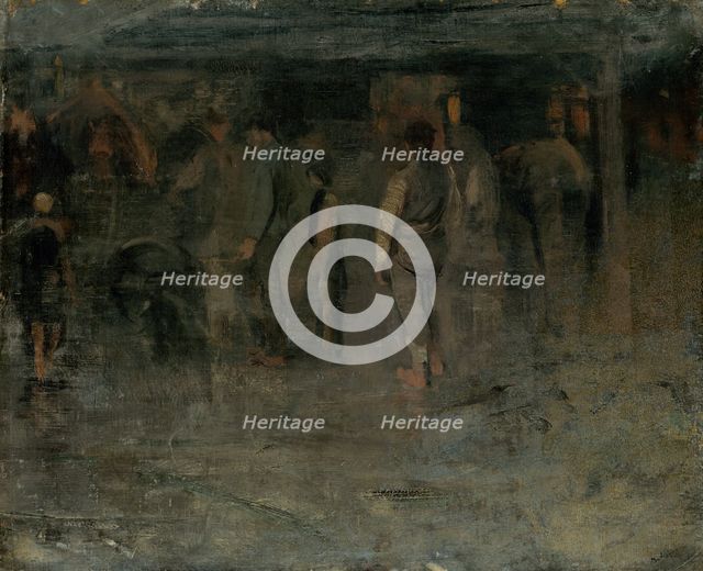 Gloomy Fair II. (Sketch of a Group of Men), 1880-1885. Creator: Ladislav Mednyanszky.