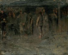 Gloomy Fair II. (Sketch of a Group of Men), 1880-1885. Creator: Ladislav Mednyanszky