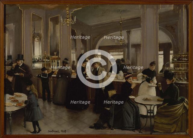 Gloppe pastry shop, 1889. Creator: Jean Beraud.