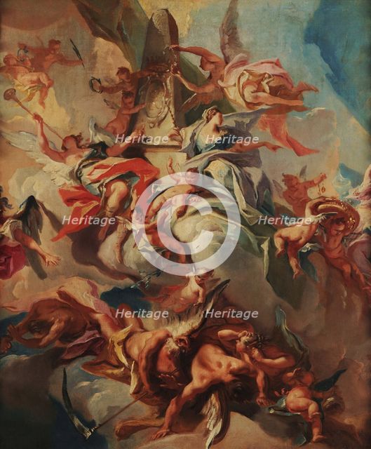 Glorification of the Duke Eberhard Louis of Württemberg, Early 1730s. Creator: Carlone, Carlo (1686-1775).
