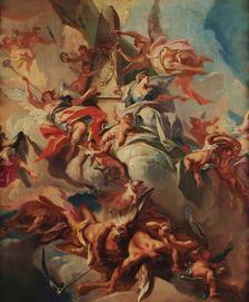 Glorification of the Duke Eberhard Louis of Württemberg, Early 1730s. Creator: Carlone, Carlo (1686-1775)
