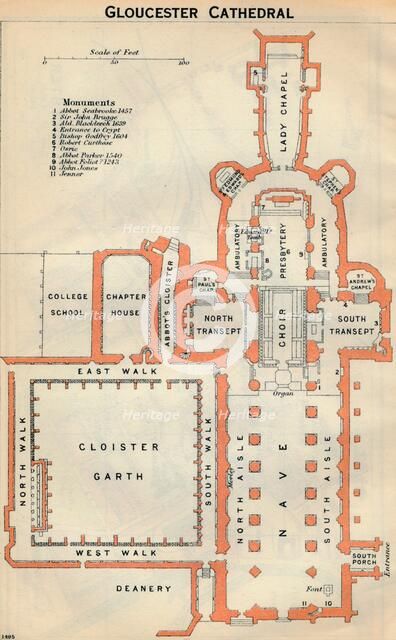 'Gloucester Cathedral', c20th Century. Artist: John Bartholomew.