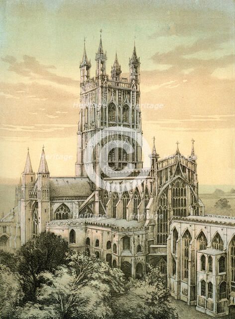 Gloucester Cathedral, Gloucestershire, c1870. Artist: Stannard & Son