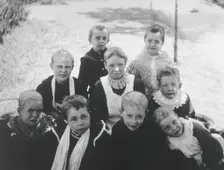 Gloucester smallpox epidemic, 1896: nine convalescent children, 1896. Creator: HCF of Gloucester