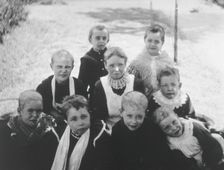 Gloucester smallpox epidemic, 1896: nine convalescent children, 1896. Creator: HCF of Gloucester