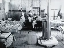 Gloucester smallpox epidemic, 1896: a ward in the isolation hospital, 1896. Creators: HCF of Gloucester, Unknown