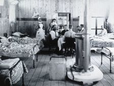 Gloucester smallpox epidemic, 1896: a ward in the isolation hospital, 1896. Creators: HCF of Gloucester, Unknown