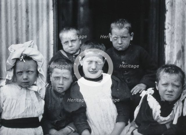 Gloucester smallpox epidemic, 1896: six convalescent children, 1896. Creator: HCF of Gloucester.