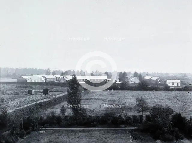 Gloucester smallpox epidemic, 1896: the isolation hospital seen from outside, 1896. Creator: HCF of Gloucester.