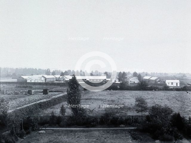 Gloucester smallpox epidemic, 1896: the isolation hospital seen from outside, 1896. Creator: HCF of Gloucester.