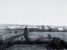 Gloucester smallpox epidemic, 1896: the isolation hospital seen from outside, 1896. Creator: HCF of Gloucester