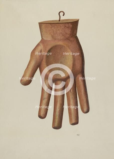 Glove Shop Sign, c. 1938. Creator: Joseph L. Boyd.