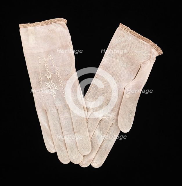 Gloves, American, 1840-60. Creator: Unknown.