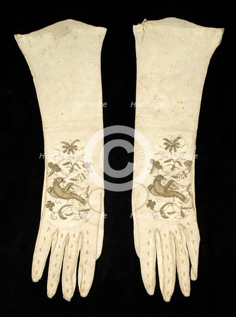 Gloves, British, early 18th century. Creator: Unknown.