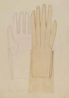 Gloves, c. 1937. Creator: Jessie M. Benge