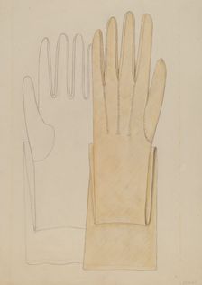 Gloves, c. 1937. Creator: Jessie M. Benge
