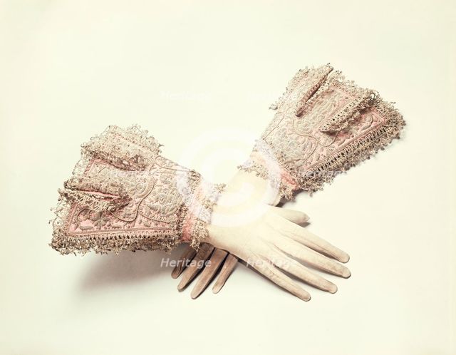 Gloves said to have been worn by King Charles I, c1630. Creator: Unknown.