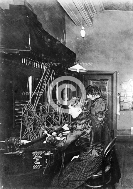 GPO telephone exchange, London, c1905. Artist: Unknown