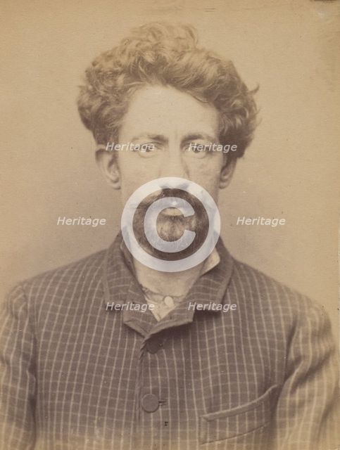 Grugeau. Alfred, Alphonse. 26 ans, né à Tours (Indre & Loire). Cordonnier. Anarchiste. 9/3..., 1894. Creator: Alphonse Bertillon.