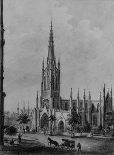 Grace Church, New York, ca. 1850. Creator: Anon