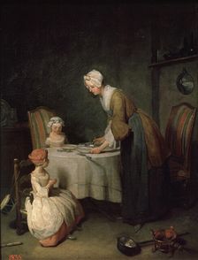 Grace Before Dinner (Le Bénédicité) 1744. Artist: Jean-Simeon Chardin