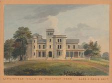 Grace Hill for Edwin C. Litchfield, Brooklyn, New York (front elevation), 1854. Creator: Alexander Jackson Davis
