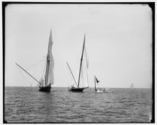 Gracie and Volunteer foul, 1891 Aug 7. Creator: Unknown