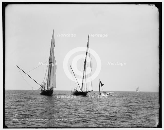 Gracie and Volunteer foul, 1891 Aug 7. Creator: Unknown.