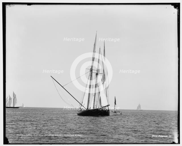 Gracie and Volunteer foul, 1891 Aug 7. Creator: Unknown.