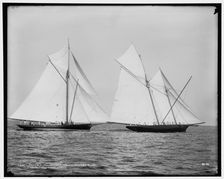 Gracie and Volunteer foul, 1891 Aug 7. Creator: Unknown