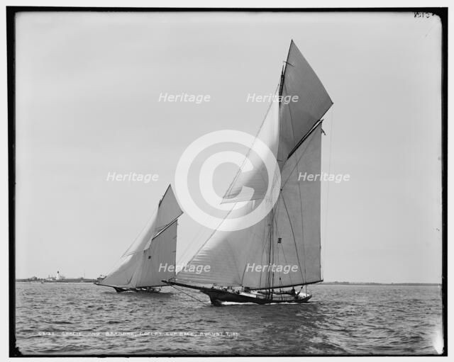Gracie and Barbara, Goelet Cup Race, 1891 Aug 7. Creator: Unknown.