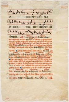 Gradual Leaf: Text with Musical Notation and Annotation, c1350. Creator: Lippo Vanni