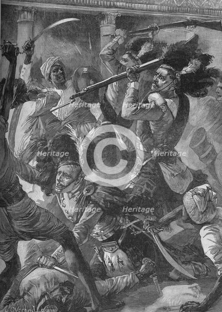'Gradually They Drove The Sepoys Back', 1902. Artist: William Heysham Overend.