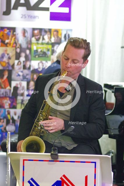 Graeme Blevins, Watermill Jazz Club, Dorking, Surrey, 19 March, 2019. Creator: Brian O'Connor.