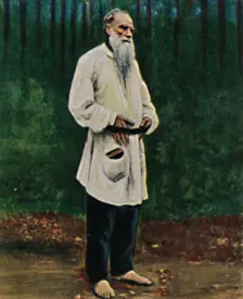 Graf Tolstoi 1828-1910. - Gemälde von Pri 1934. Creator: Unknown