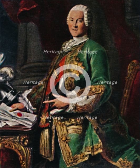 'Graf von Brühl 1700-1763. - Stich nach dem Gemälde von Silvestre', 1934. Creator: Unknown.