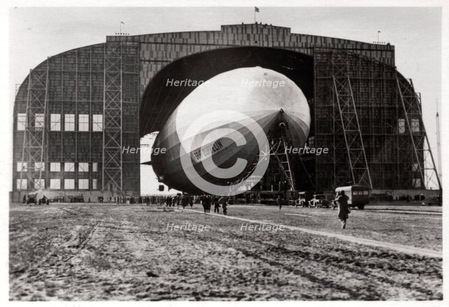 'Graf Zeppelin' attached to the mobile anchor mast, Lakehurst, New Jersey, USA, 1930, (1933). Artist: Unknown