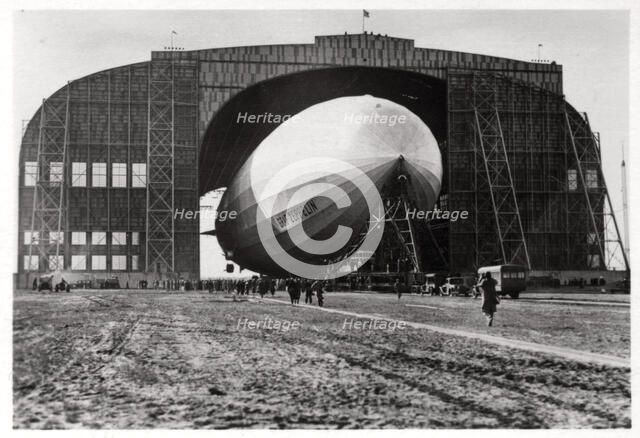 'Graf Zeppelin' attached to the mobile anchor mast, Lakehurst, New Jersey, USA, 1930, (1933). Artist: Unknown