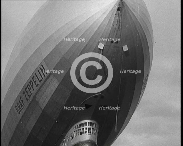 Graf Zeppelin flying overhead, 1929. Creator: British Pathe Ltd.