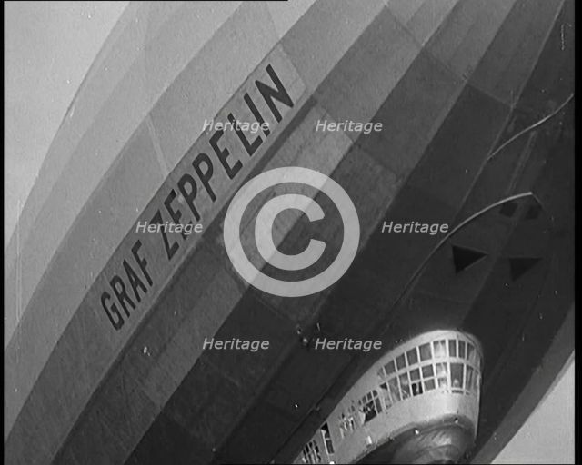 Graf Zeppelin flying overhead, 1929. Creator: British Pathe Ltd.