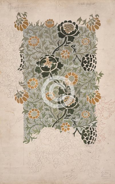 Grafton. Wallpaper design, ca. 1883. Creator: Morris, William (1834-1896).