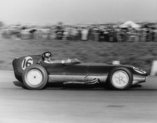 Graham Hill in a Lotus Climax, Aintree 200, Liverpool, 18 April 1959. Artist: Maxwell Boyd