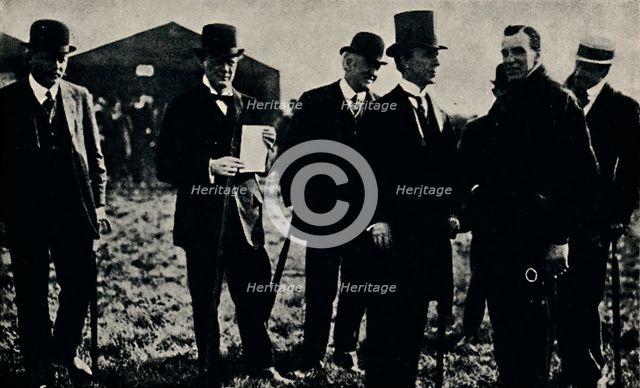 'Grahame White and Mr. Churchill', 1910, (1945). Creator: Unknown.